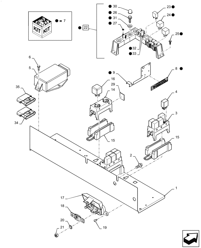 Схема запчастей Case IH MAGNUM 260 - (55.100.DO[01]) - ELECTRICAL COMPONENT MOUNTING (55) - ELECTRICAL SYSTEMS