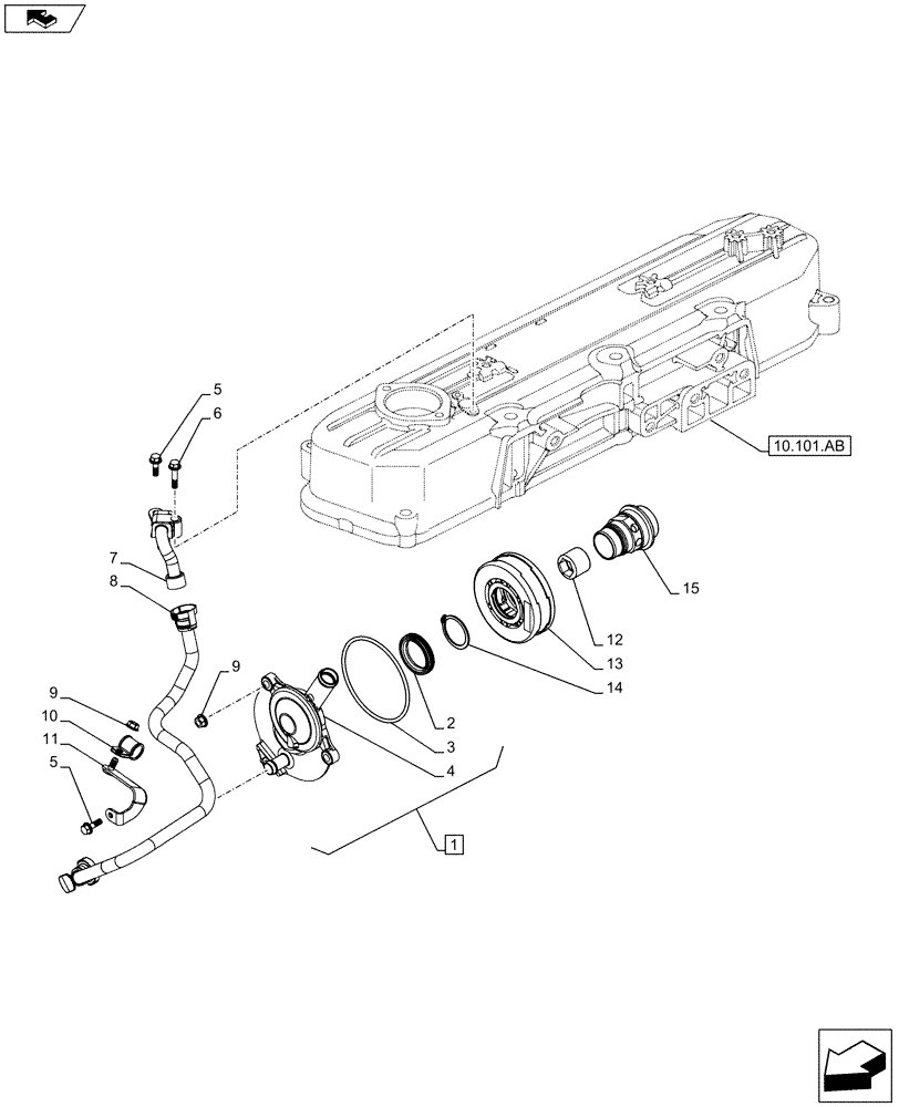 Схема запчастей Case IH F5DFL413H A009 - (10.304.AP) - BREATHER (10) - ENGINE