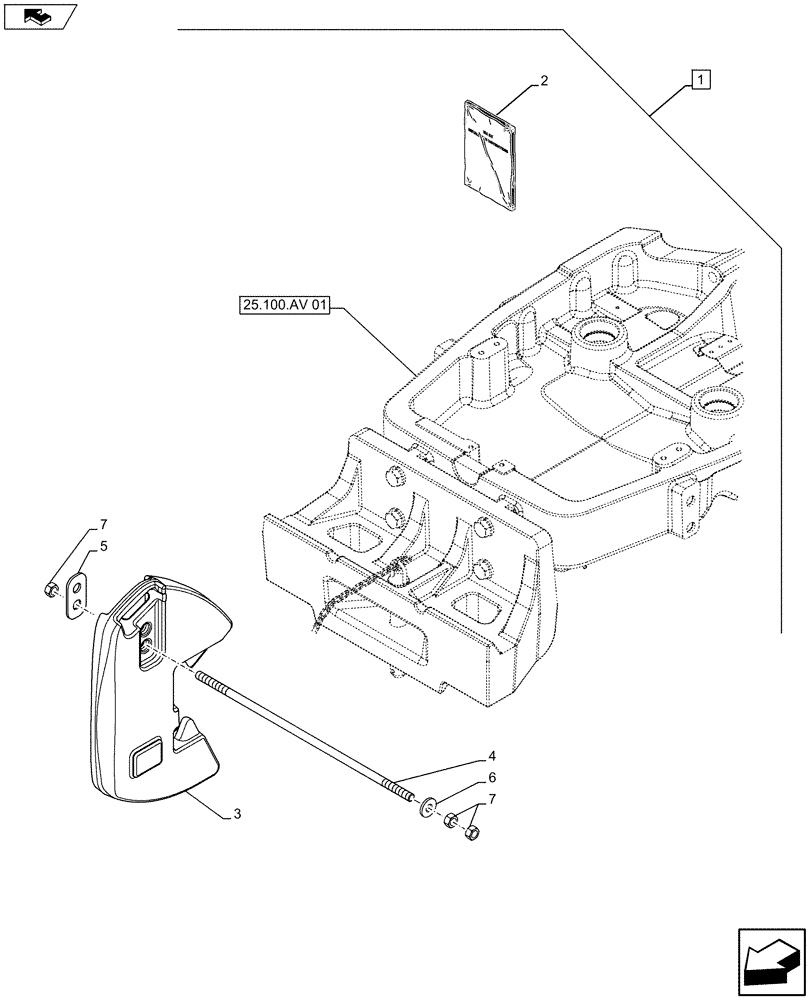 Схема запчастей Case IH FARMALL 105U - (88.039.AA[05]) - DIA KIT - FRONT WEIGHT ASSY, W/6 PLTS (88) - ACCESSORIES