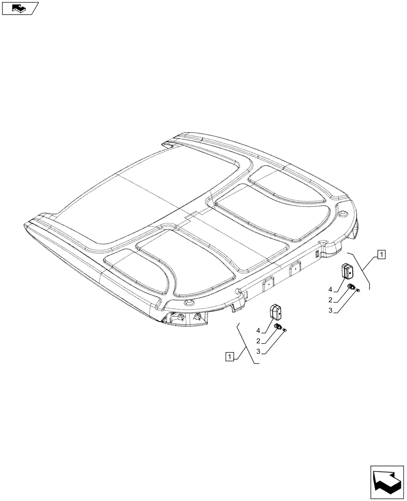 Схема запчастей Case IH FARMALL 115C - (55.404.BA[02]) - LICENSE PLATE LIGHT, ROOF-MOUNTED (55) - ELECTRICAL SYSTEMS