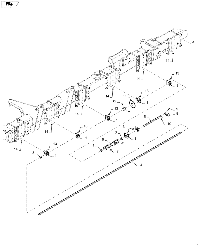 Схема запчастей Case IH 1255 - (61.901.AI[03]) - SEED METER, CHAIN DRIVEN SHAFT, OUTER LEFT FOR 16 ROW (61) - METERING SYSTEM