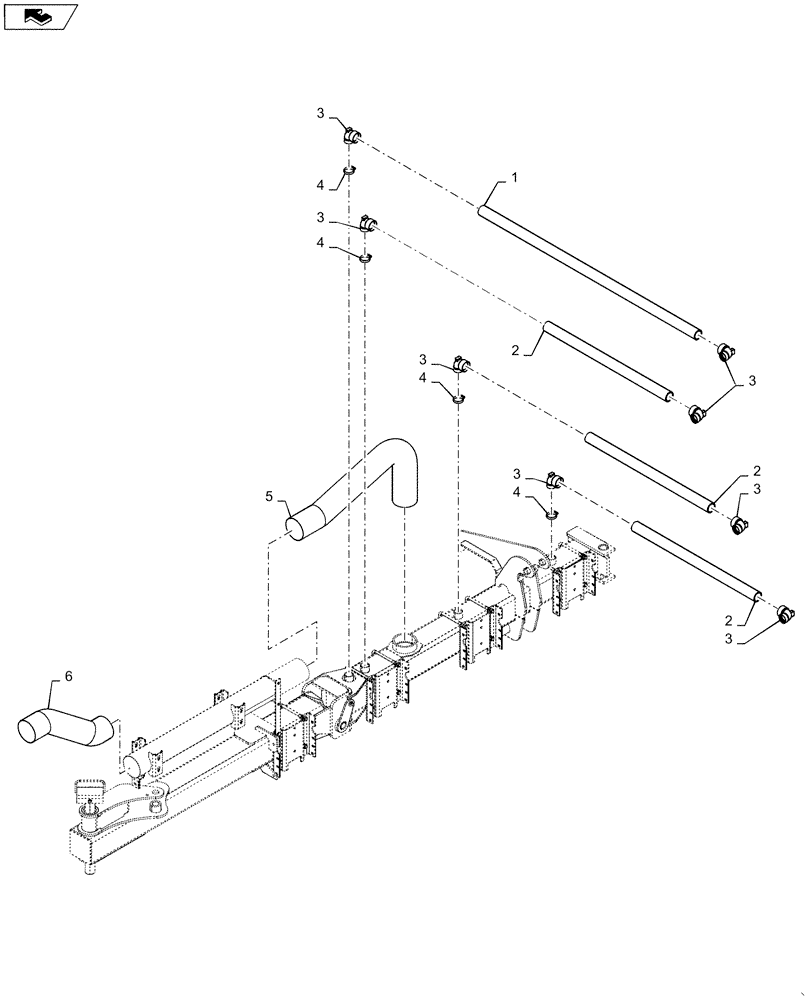 Схема запчастей Case IH 1255 - (79.103.AA[04]) - VACUUM DELIVERY HOSES RIGHT FOR 12 ROW (79) - PLANTING