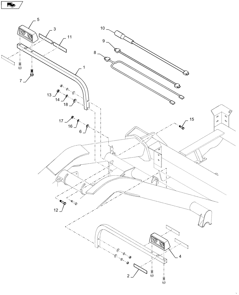 Схема запчастей Case IH 1225 - (55.404.BM[01]) - LIGHTS (55) - ELECTRICAL SYSTEMS