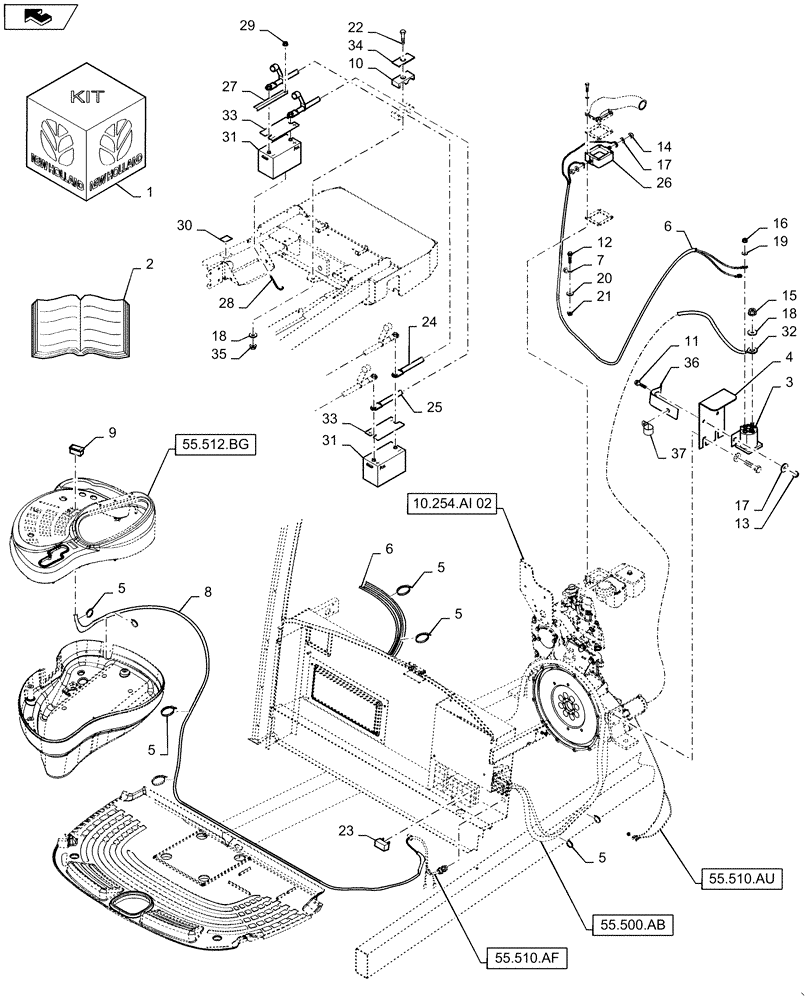 Схема запчастей Case IH WD1203 - (88.100.10[01]) - DIA KIT, ADDITIONAL PRODUCTS, COLD START KIT 4 CYLINDER (88) - ACCESSORIES