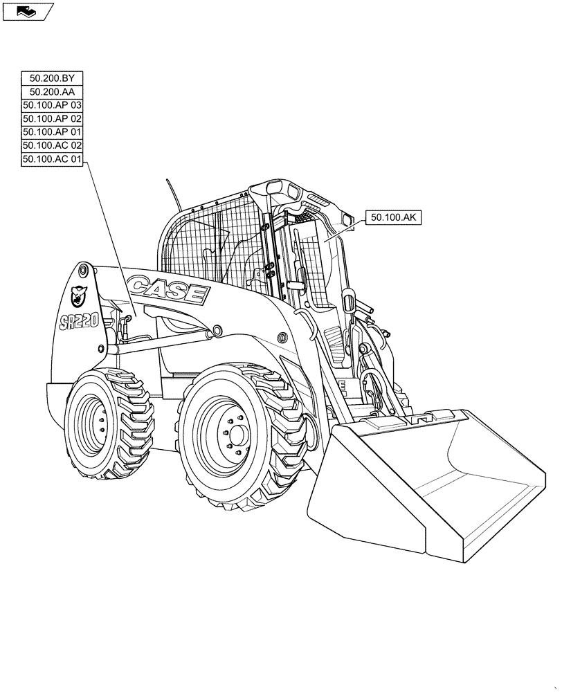 Схема запчастей Case IH SV250 - (50.000.00) - PICTORIAL INDEX - CAB CLIMATE CONTROL (50) - CAB CLIMATE CONTROL