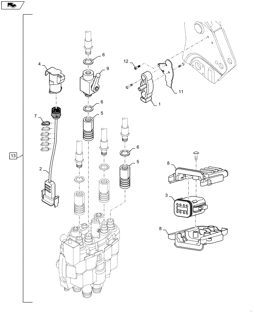 Схема запчастей Case IH L725 - (35.310.AP[09]) - VAR - 713631006 - 4 COUPLER ADAPT KIT 7 PIN, FLAT FACED, CONVERSION FROM L700 SERIES TO L705 SERIES LCS SYSTEM (35) - HYDRAULIC SYSTEMS