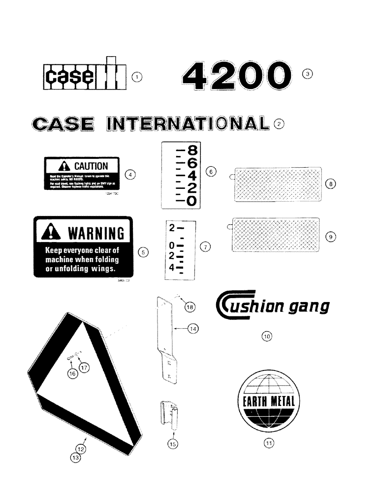 Схема запчастей Case IH 4200 - (09-29) - DECALS AND SLOW MOVING VEHICLE EMBLEM (09) - CHASSIS/ATTACHMENTS