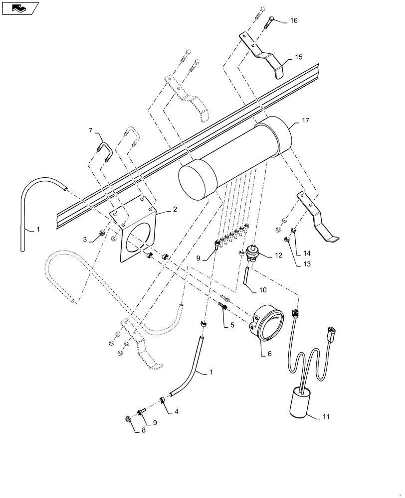 Схема запчастей Case IH 1625 - (55.516.AC[01]) - AIR PRESSURE ASSEMBLY (55) - ELECTRICAL SYSTEMS