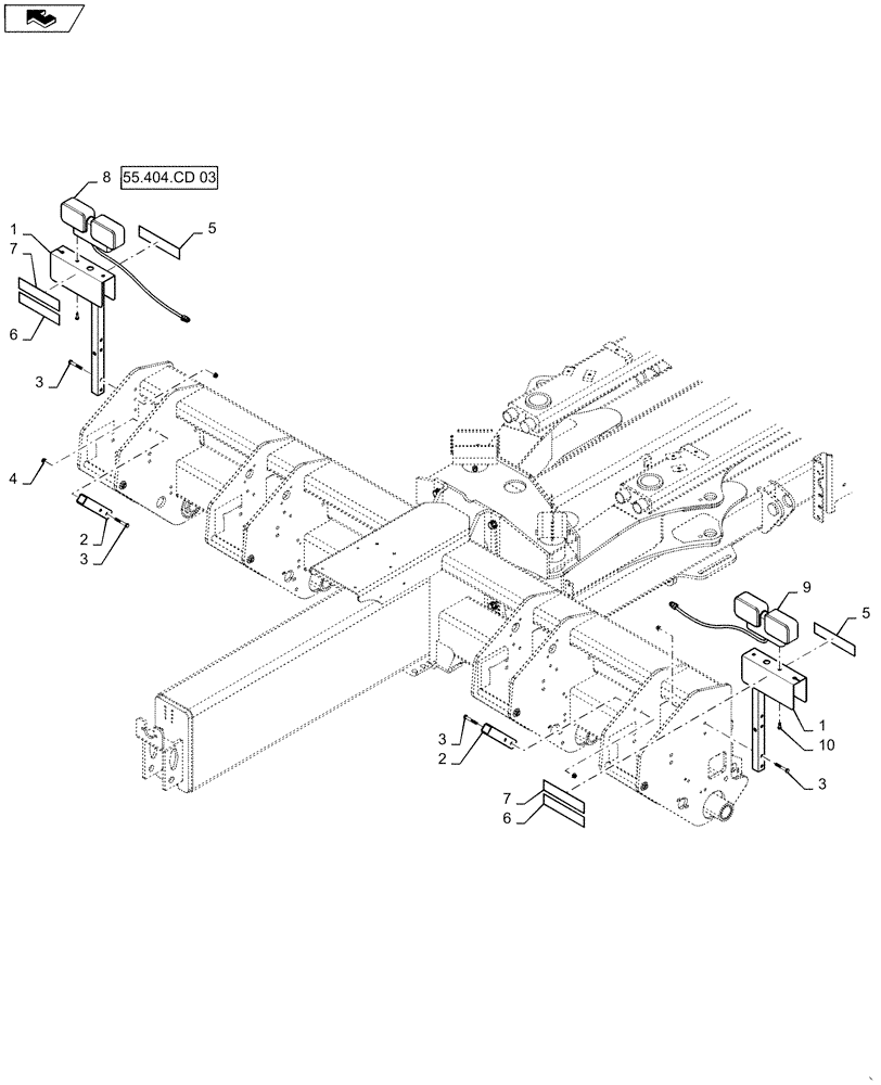 Схема запчастей Case IH 1255 - (55.404.CD[01]) - LIGHTING FOR 24 ROW (55) - ELECTRICAL SYSTEMS