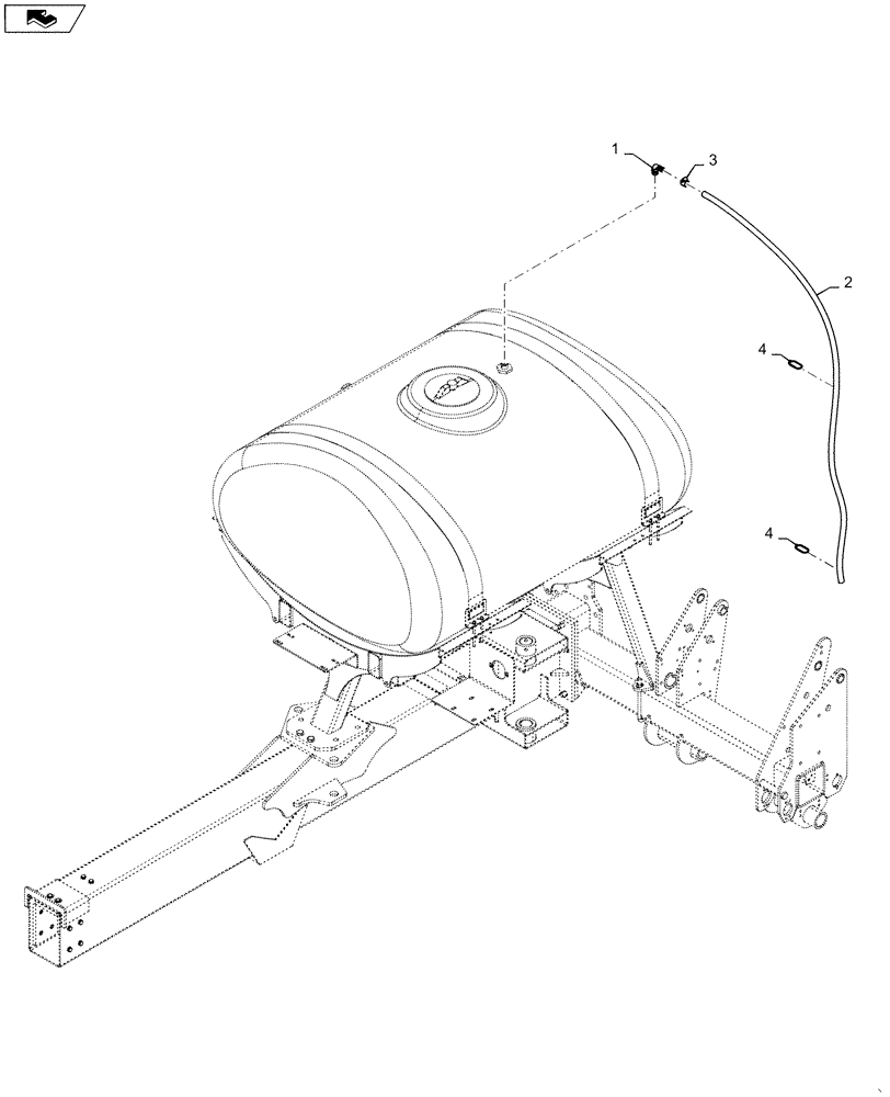 Схема запчастей Case IH 1255 - (63.100.AF[02]) - LIQUID FERTILIZER TANK OVERFLOW FOR 12 ROW (63) - CHEMICAL APPLICATORS