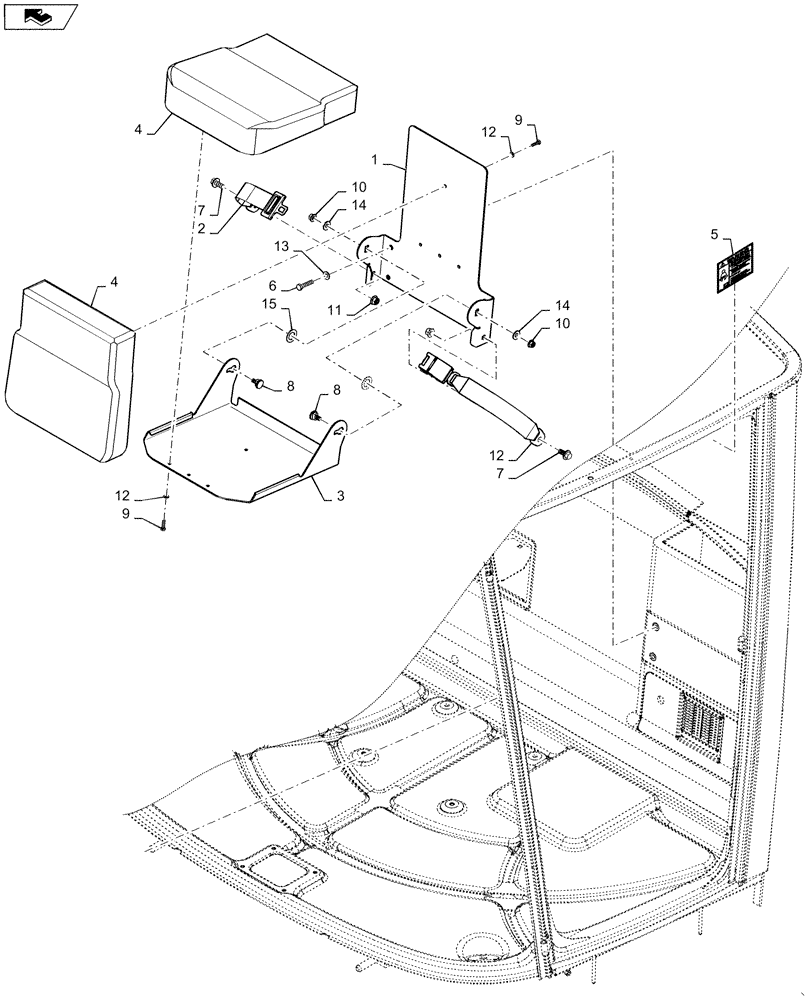 Схема запчастей Case IH WD1903 - (90.151.AC) - SEAT ACCESSORY (90) - PLATFORM, CAB, BODYWORK AND DECALS