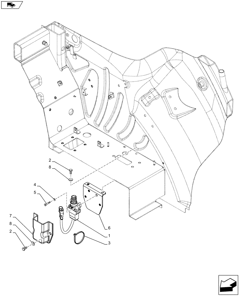 Схема запчастей Case IH FARMALL 95C - (55.048.AA[02]) - VAR - 744761 - SAFETY SWITCH FOR POWER TAKE-OFF, W/O CAB (55) - ELECTRICAL SYSTEMS