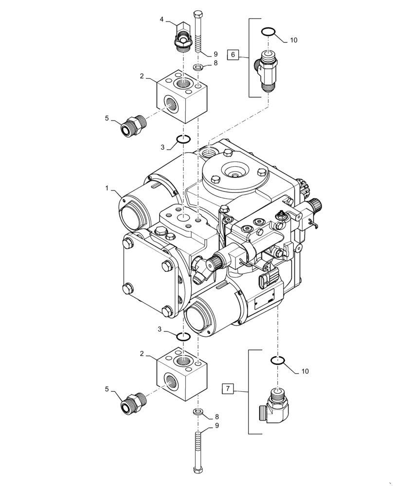 Схема запчастей Case IH WD1903 - (35.106.AD[01]) - HYDRAULIC PUMP, PISTON, NON DRAPER 6 CYLINDER (35) - HYDRAULIC SYSTEMS