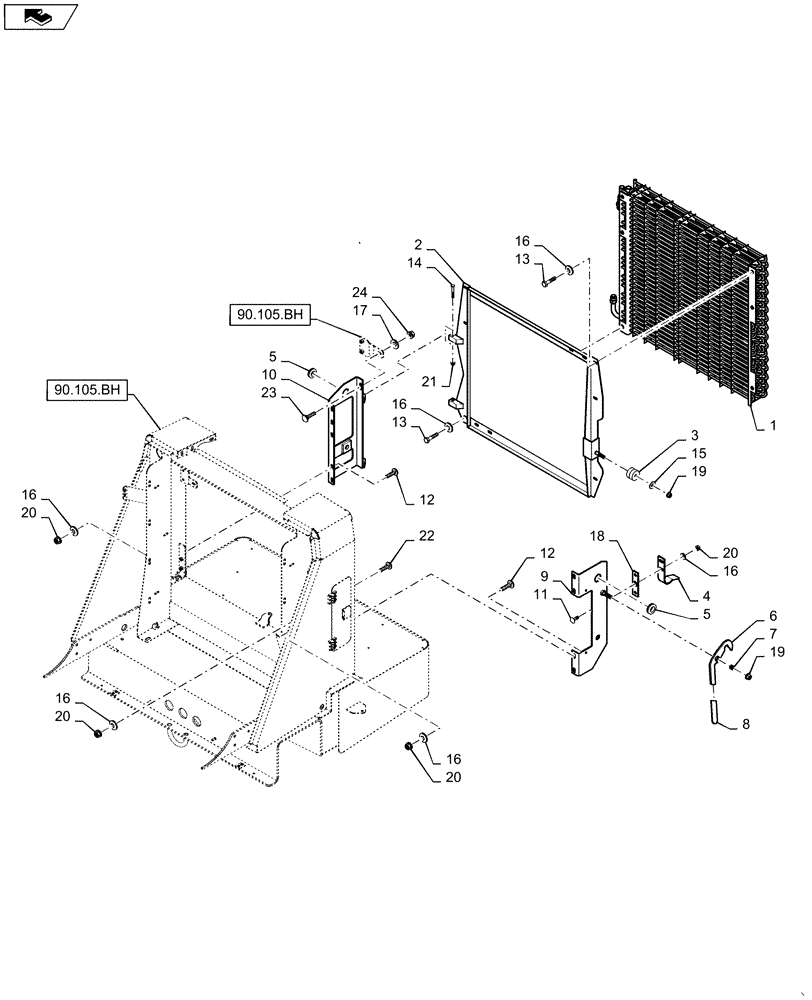 Схема запчастей Case IH WD2303 - (35.300.AB) - OIL COOLER, FRAME (35) - HYDRAULIC SYSTEMS