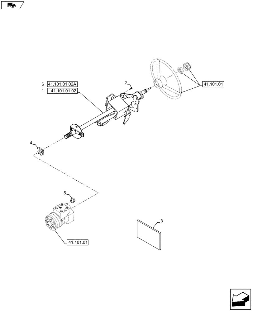 Схема запчастей Case IH PUMA 160 - (41.101.06) - VAR - 330077, 331077, 338631 - STEERING COLUMN (41) - STEERING