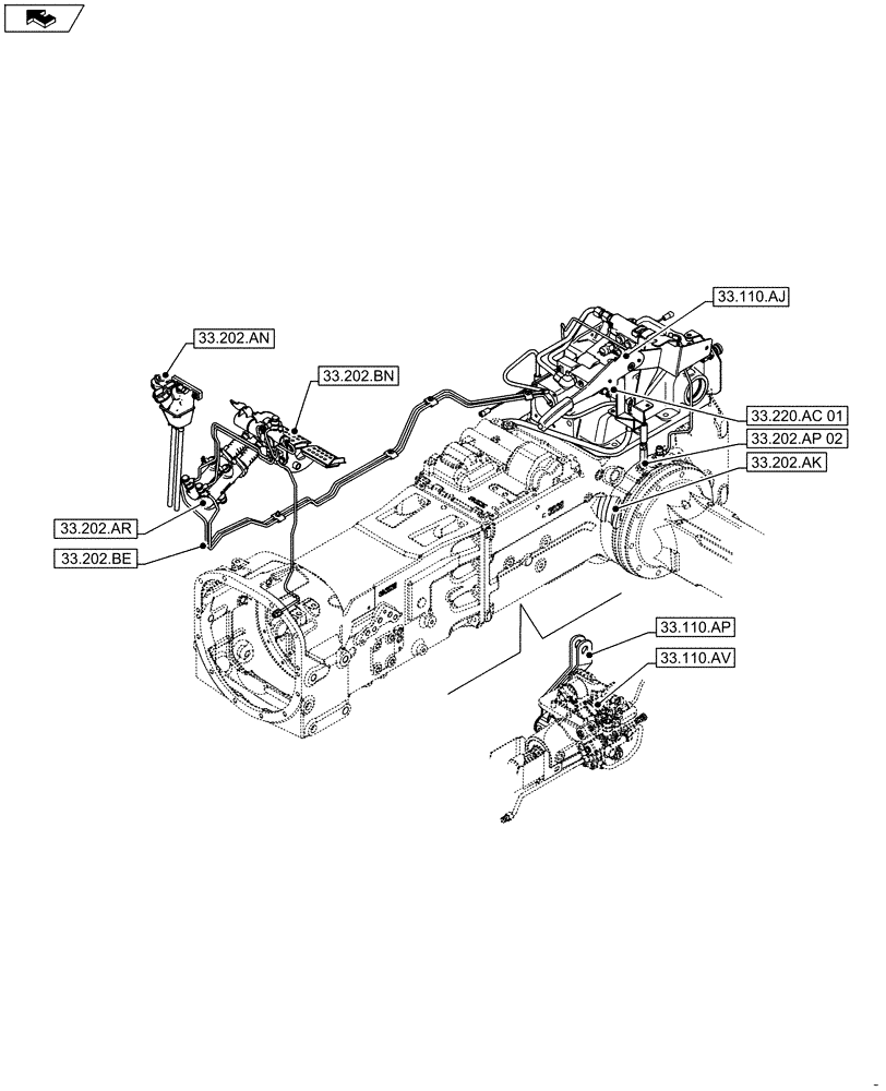 Схема запчастей Case IH FARMALL 85C - (33.000.00) - SECTION INDEX - BRAKES & CONTROLS (33) - BRAKES & CONTROLS