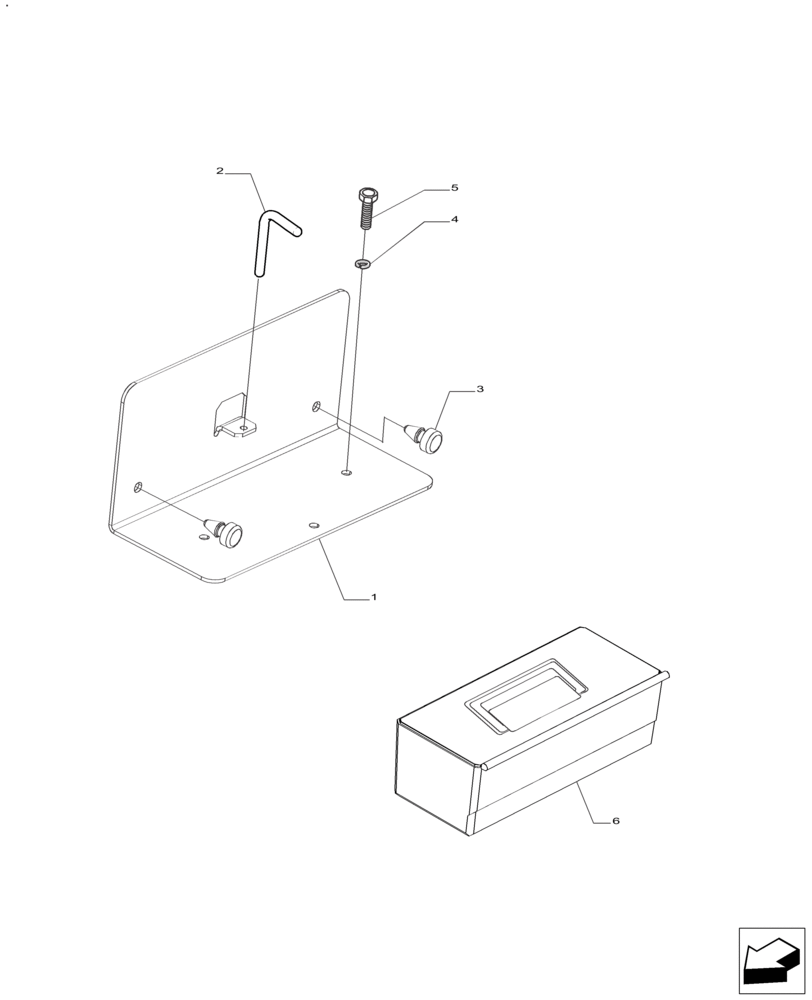 Схема запчастей Case IH FARMALL 125A - (88.100.AH[04]) - TOOL BOX 6 CYL., PLATFORM, CAB (88) - ACCESSORIES
