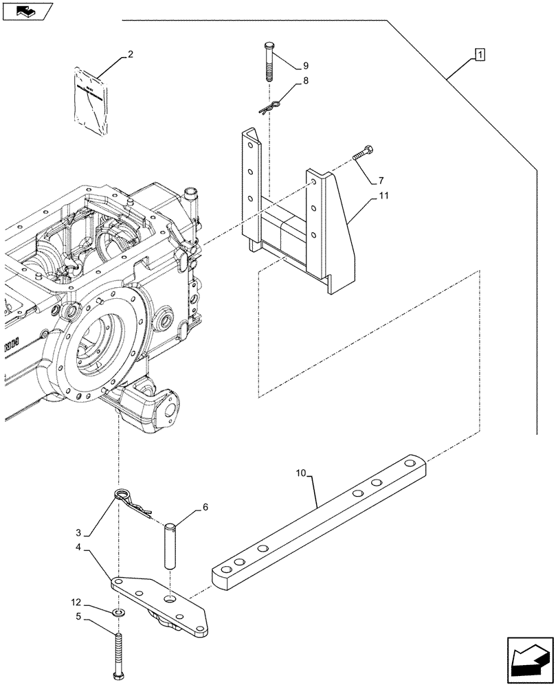 Схема запчастей Case IH FARMALL 105U - (88.037.AA[10]) - DIA KIT - SWINGING DRAWBAR W/33MM HOLE - ISO (88) - ACCESSORIES