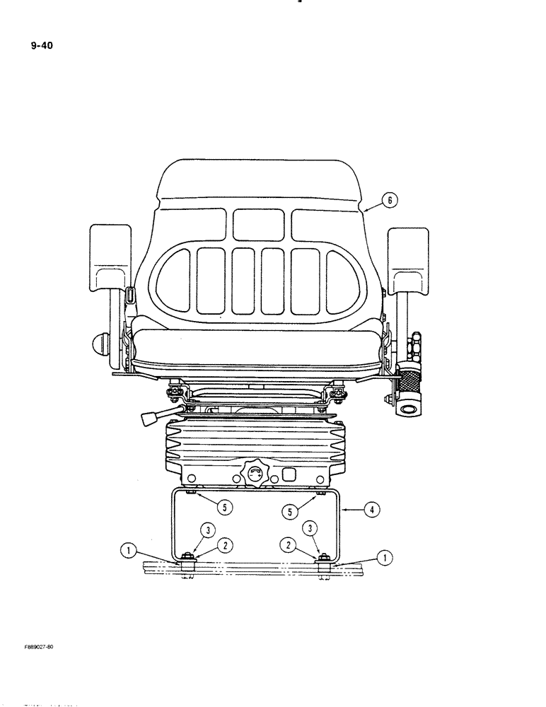 Схема запчастей Case IH STEIGER - (9-040) - SEAT MOUNTING, MECHANICAL SUSPENSION SEAT, ROPS (09) - CHASSIS/ATTACHMENTS