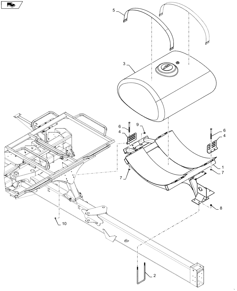 Схема запчастей Case IH 1255 - (63.100.AF[04]) - LIQUID FERTILIZER TANK AND FRAME WITH BULK TANK FOR 24 ROW (63) - CHEMICAL APPLICATORS