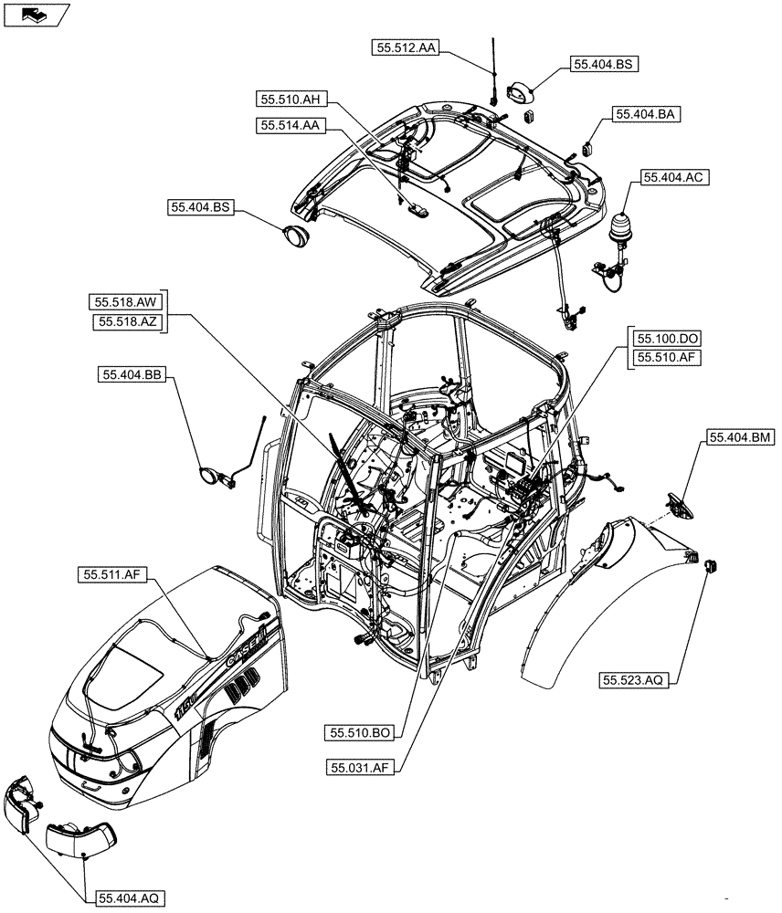 Схема запчастей Case IH FARMALL 85C - (55.000.00[03]) - SECTION INDEX - ELECTRICAL SYSTEMS (55) - ELECTRICAL SYSTEMS