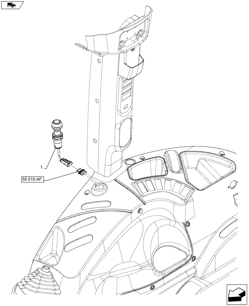 Схема запчастей Case IH FARMALL 95C - (55.048.AB) - VAR - 744762, 744763, 744764 - PTO, SWITCH (55) - ELECTRICAL SYSTEMS