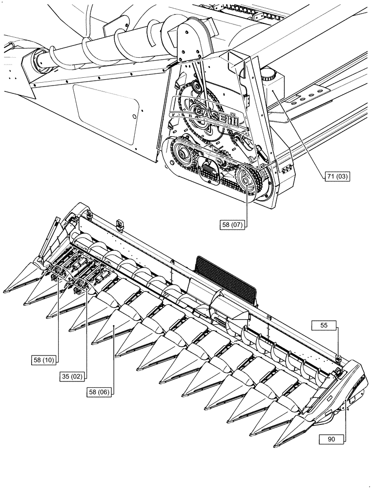 Схема запчастей Case IH 2612XR - (00.000.00[04]) - MAIN PICTORIAL INDEX - COMPLETE UNIT (00) - GENERAL & PICTORIAL INDEX