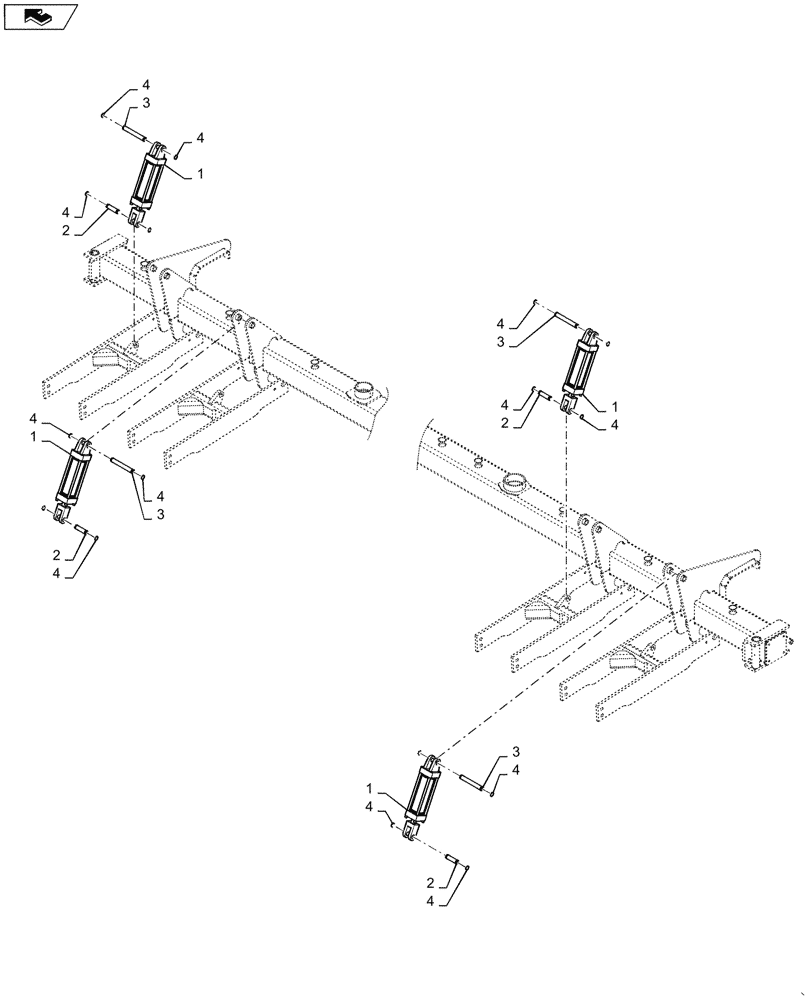 Схема запчастей Case IH 1255 - (35.162.AB[02]) - 16 ROW 30" SPACING WING WHEEL CYLINDERS (35) - HYDRAULIC SYSTEMS