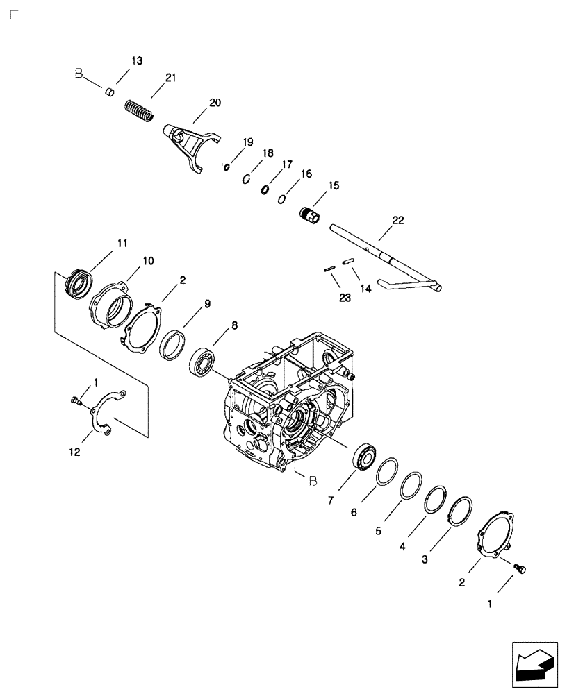 Схема запчастей Case IH FARMALL 40A - (27.106.030) - DIFFERENTIAL LOCK - W/ HST TRANSMISSION (27) - REAR AXLE SYSTEM