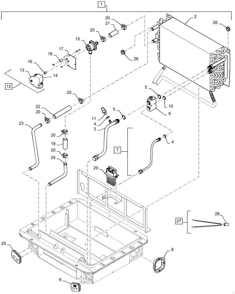 Схема запчастей Case IH MAGNUM 280 - (50.200.CB[01]) - AIR CONDITIONING, CLIMATE CONTROL WITH AUTO TEMPERATURE CONTROL - BSN ZFR*01420 (50) - CAB CLIMATE CONTROL