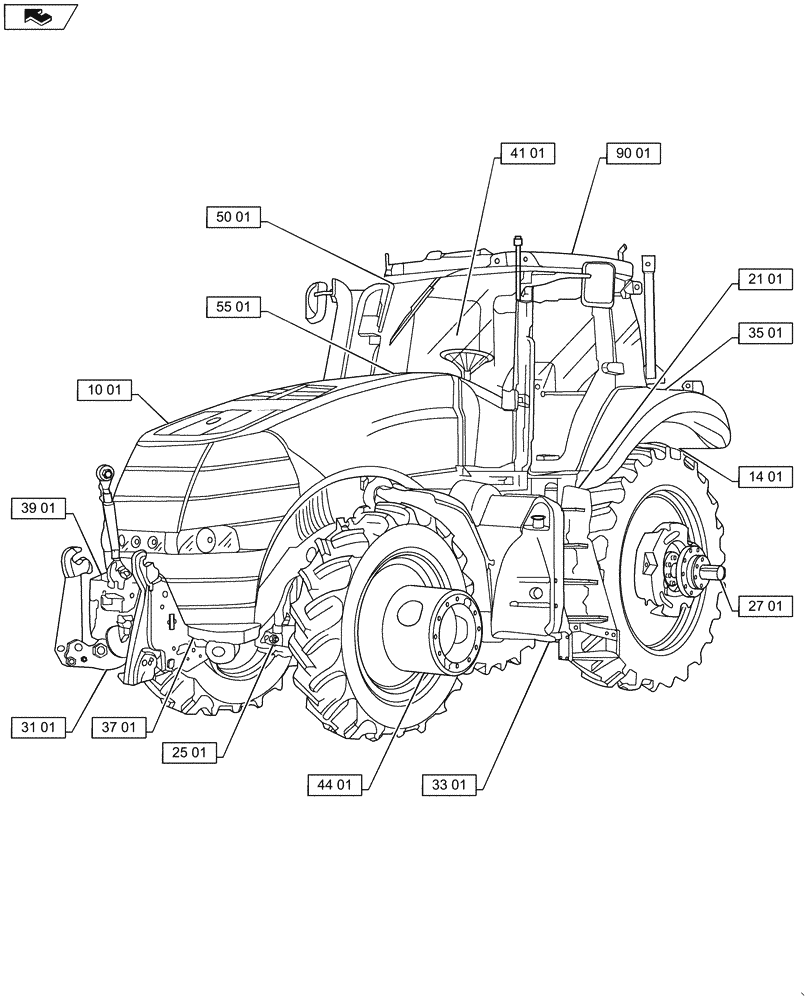 Схема запчастей Case IH MAGNUM 235 - (00.000.00) - PICTORIAL INDEX - MAIN SECTIONS (00) - GENERAL & PICTORIAL INDEX