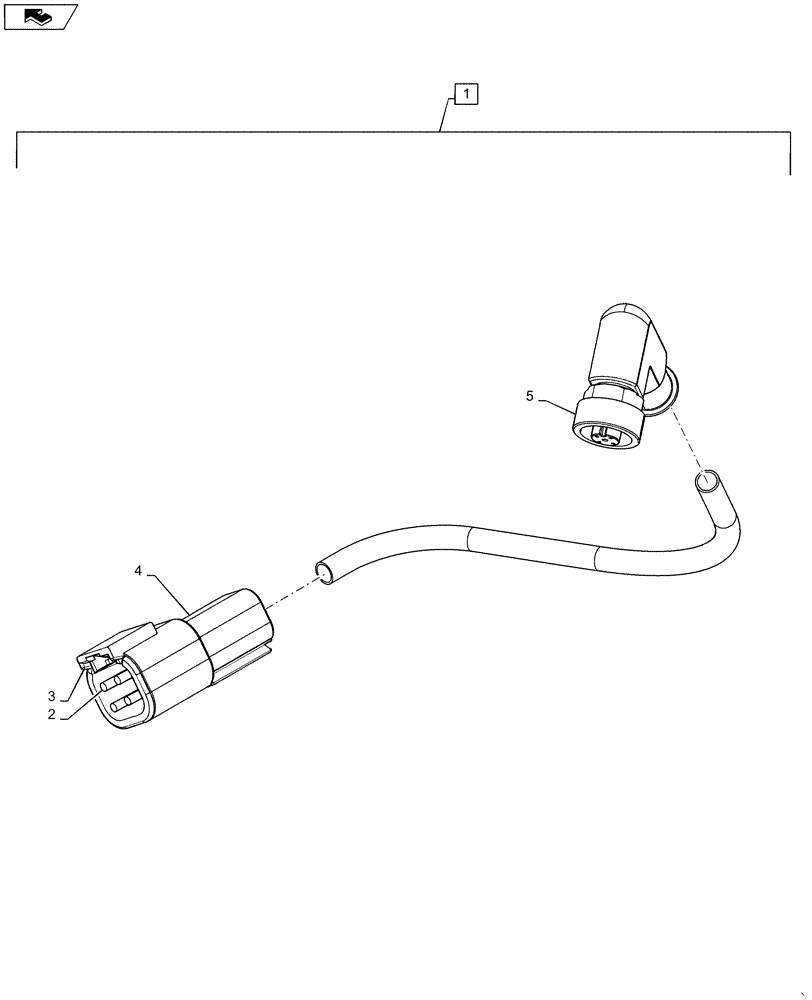 Схема запчастей Case IH 635 - (55.100.23) - HARNESS, M12 JUMPER, CHAMBER HARNESS INTERFACE (55) - ELECTRICAL SYSTEMS