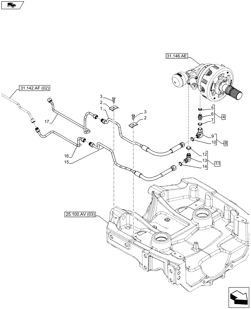 Схема запчастей Case IH FARMALL 85C - (31.142.AF[01]) - VAR - 332789 - FRONT, PTO, ASSY, ASSY (31) - IMPLEMENT POWER TAKE OFF