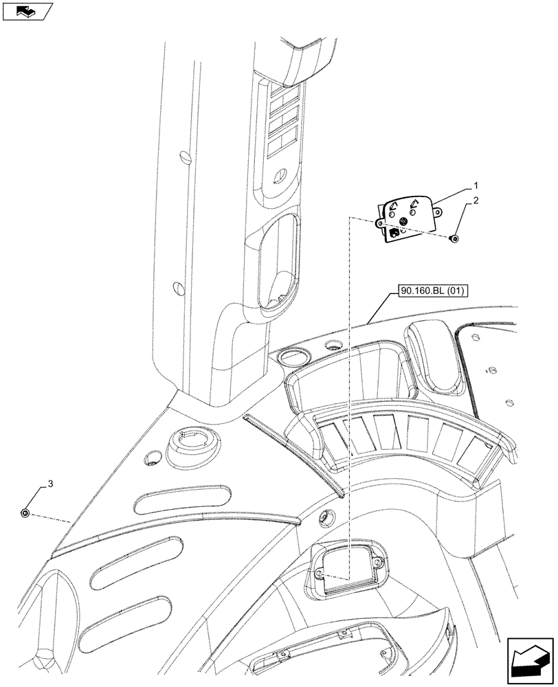 Схема запчастей Case IH FARMALL 115U - (55.523.AH[01]) - VAR - 390703 - REAR ELECTRONIC LIFT - LED PANEL (55) - ELECTRICAL SYSTEMS