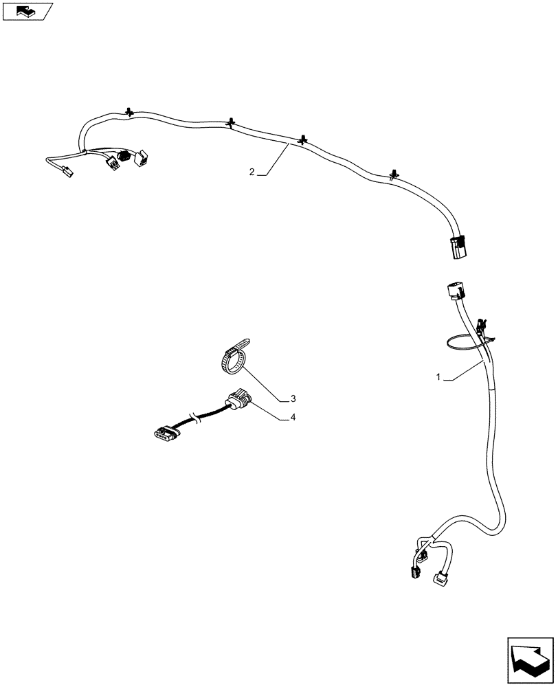 Схема запчастей Case IH PUMA 170 - (50.206.05[01A]) - AIR CONDITIONING - CABLE - D9027 (50) - CAB CLIMATE CONTROL