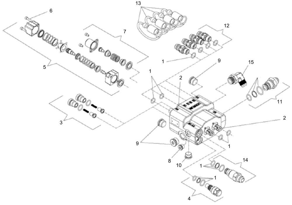 Схема запчастей Case IH L580 - (35.204.07) - LDR10550415 CONTROL VALVE - COMPONENTS (35) - HYDRAULIC SYSTEMS