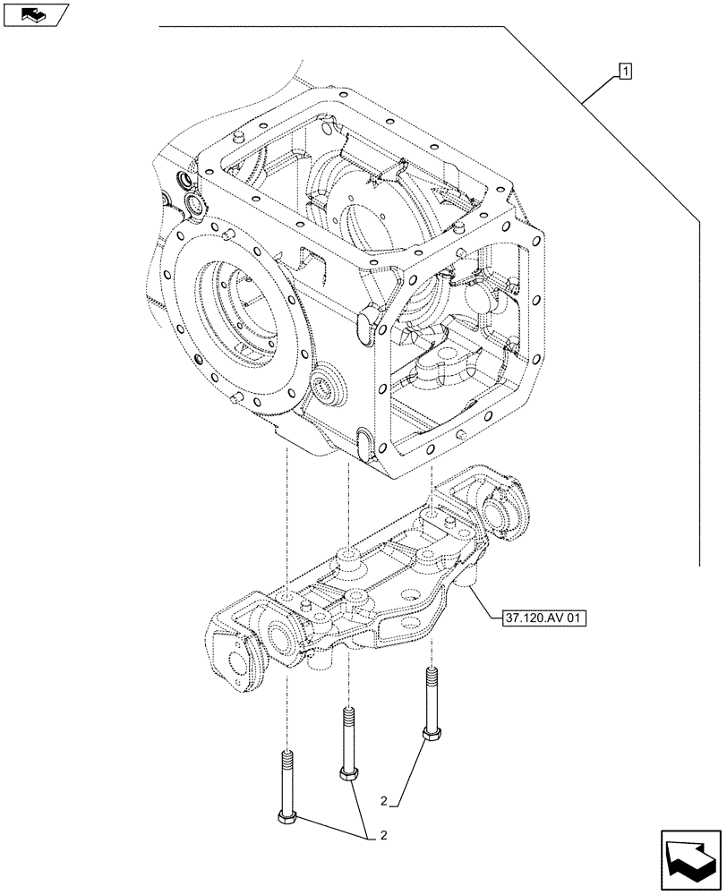 Схема запчастей Case IH FARMALL 105U - (88.037.AA[11]) - DIA KIT - SWINGING DRAWBAR W/33MM HOLE - ISO (88) - ACCESSORIES