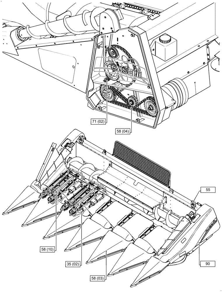Схема запчастей Case IH 2606XR - (00.000.00[02]) - MAIN PICTORIAL INDEX - COMPLETE UNIT (00) - GENERAL & PICTORIAL INDEX