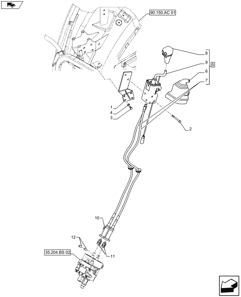 Схема запчастей Case IH FARMALL 115U - (55.512.CL[01]) - VAR - 743919 - JOYSTICK MOUNTING, ISO - END YR 28-SEP-2013 (55) - ELECTRICAL SYSTEMS