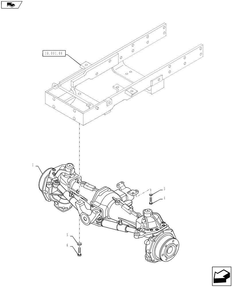 Схема запчастей Case IH FARMALL 50B - (25.100.AA) - FRONT AXLE ASSY (25) - FRONT AXLE SYSTEM