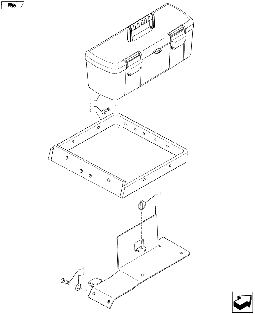 Схема запчастей Case IH MAGNUM 235 - (88.100.AH) - TOOL BOX & MOUNTING (88) - ACCESSORIES