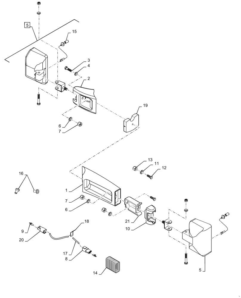 Схема запчастей Case IH MAGNUM 280 - (55.404.BS[04]) - WORK LAMPS, FRONT, NA - BSN - ZERF08099 (55) - ELECTRICAL SYSTEMS