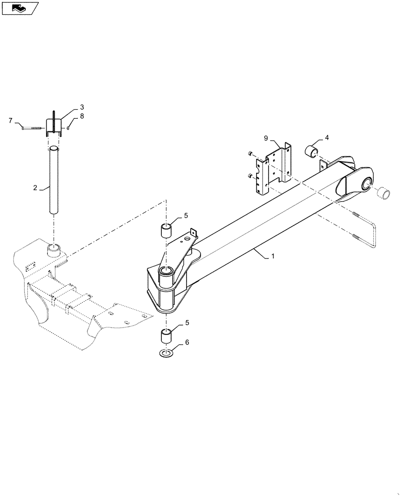 Схема запчастей Case IH 1255 - (39.100.AN[02]) - INNER WING LEFT FOR 16 ROW (39) - FRAMES AND BALLASTING