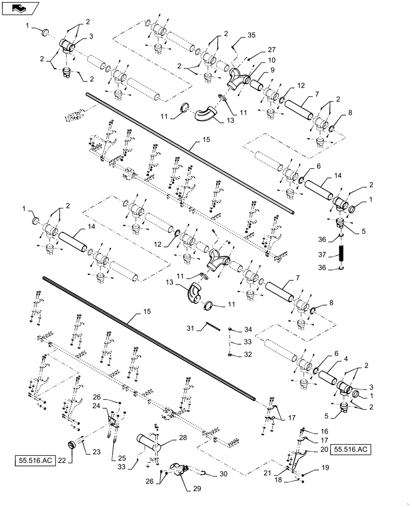 Схема запчастей Case IH 1625 - (77.904.AA[02]) - AIR DELIVERY 30" TWIN ROW (77) - SEEDING/PLANTING