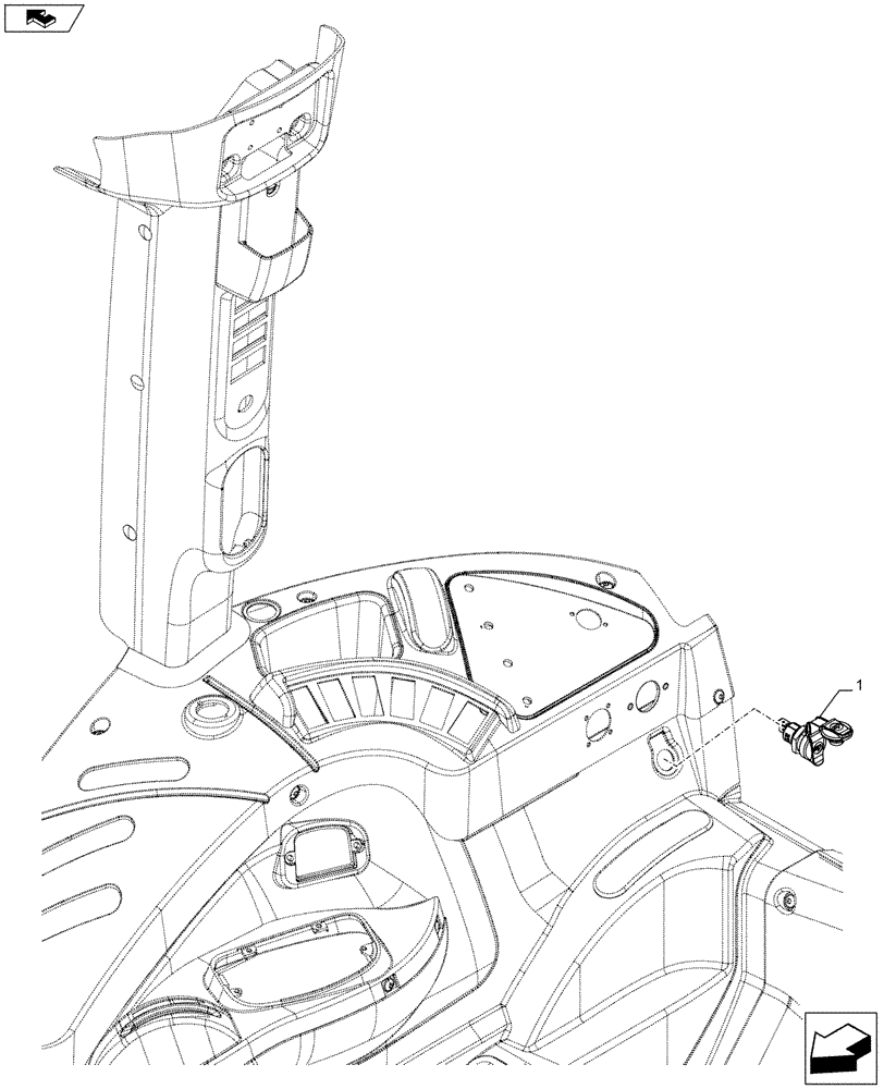 Схема запчастей Case IH FARMALL 115C - (55.510.BM[01]) - AUXILIARY POWER OUTLET, W/ CAB (55) - ELECTRICAL SYSTEMS