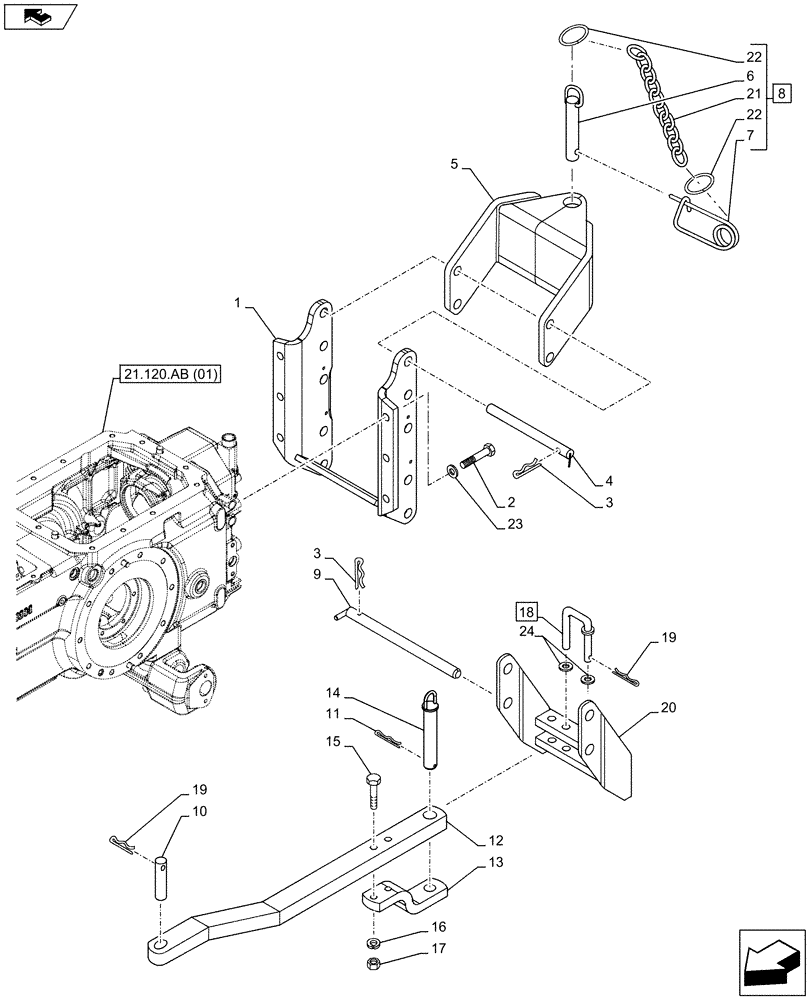 Схема запчастей Case IH FARMALL 115C - (37.106.AA[09]) - VAR - 334197 - TOWING EQUIPMENT (37) - HITCHES, DRAWBARS & IMPLEMENT COUPLINGS