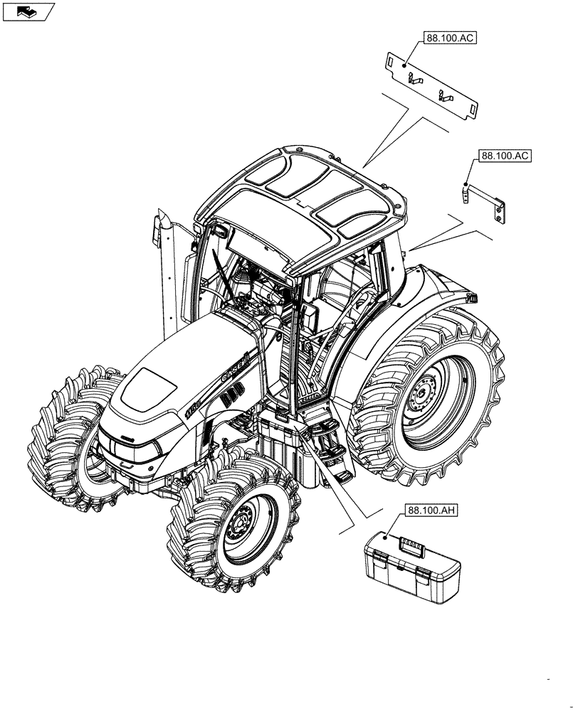 Схема запчастей Case IH FARMALL 85C - (88.000.00) - SECTION INDEX - ACCESSORIES (88) - ACCESSORIES