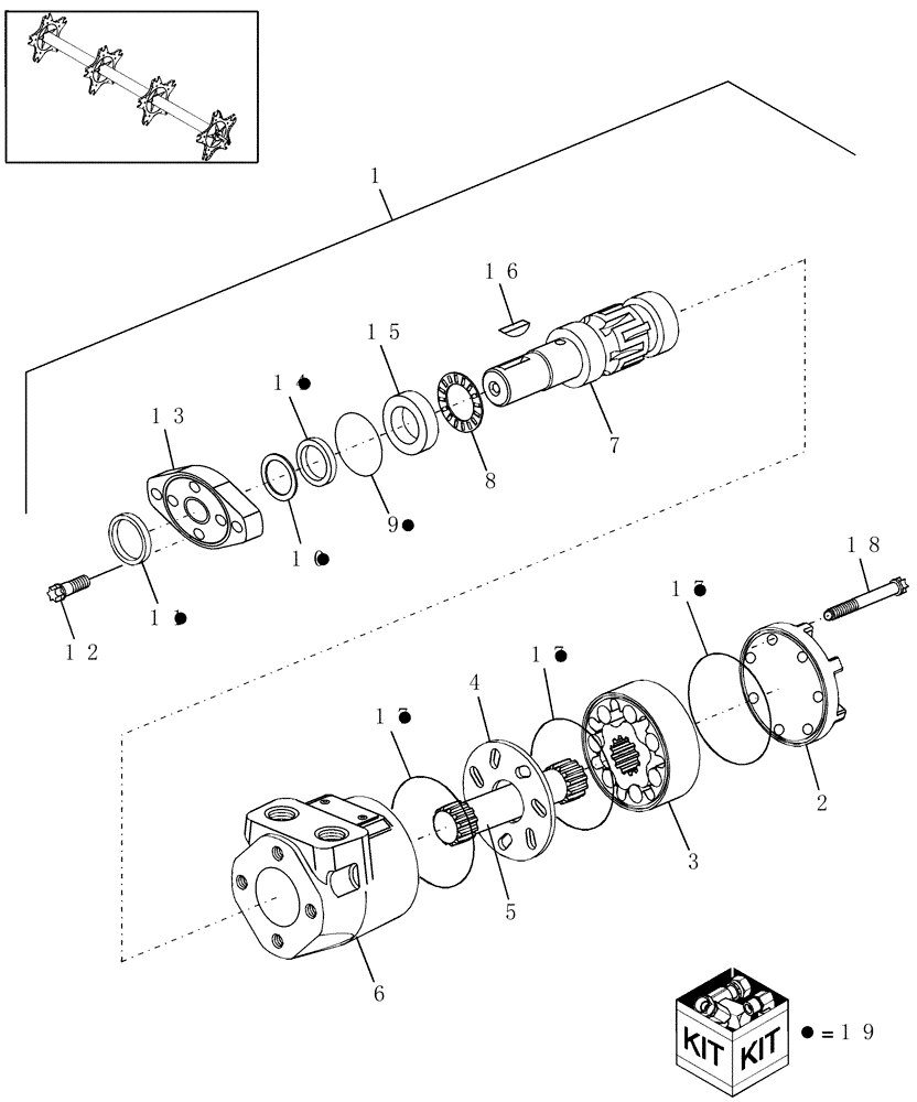Схема запчастей Case IH HDX142 - (20.19.02) - REEL DRIVE MOTOR (35) - HYDRAULIC SYSTEMS