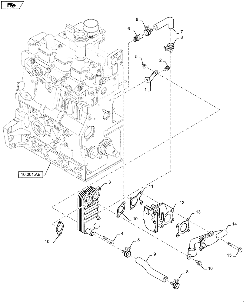 Схема запчастей Case IH SV185 - (10.501.AA) - EGR SYSTEM (10) - ENGINE