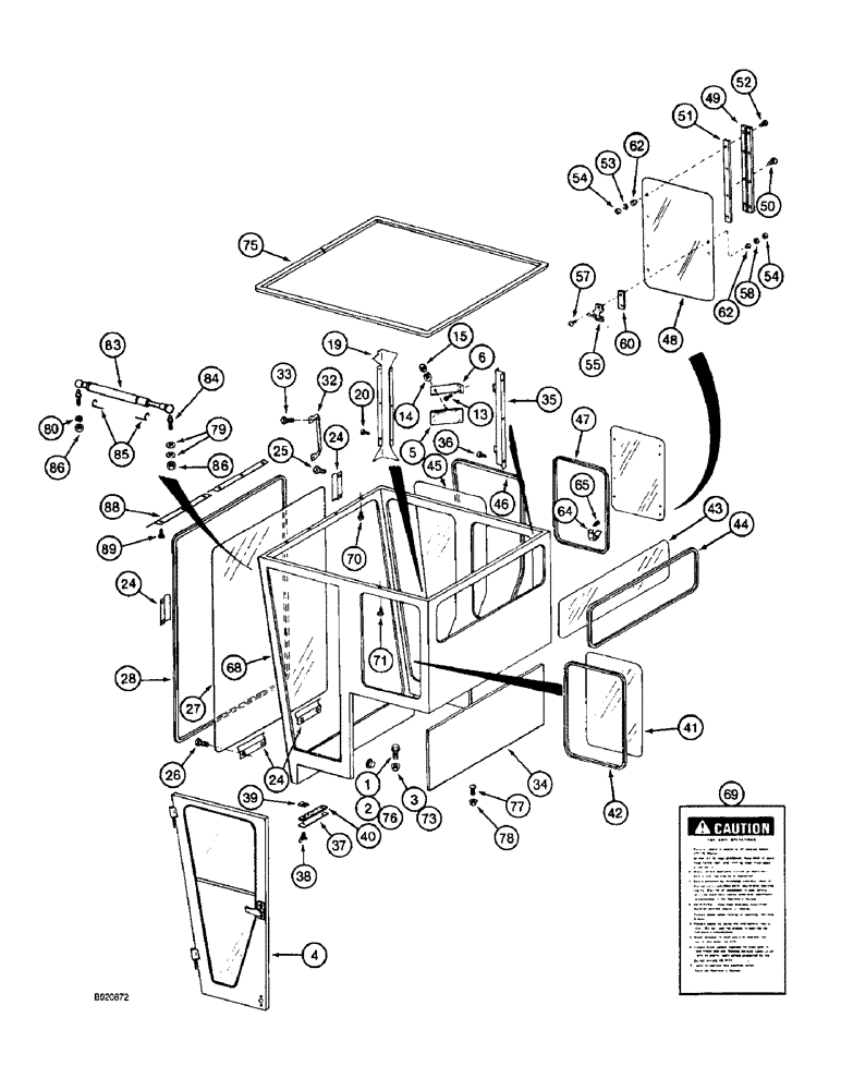 Схема запчастей Case IH 1800 - (9D-10) - CAB, FRAME (10) - CAB & AIR CONDITIONING